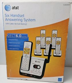 AT&T CL82659 Cordless Phone 6 Handset Answering System with Caller ID with Box