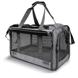 GAPZER•Pet Carrier for Large Cats, Soft-Sided Cat Carrier for Medium Big Cats and Puppy up to 20lbs, Washable Dog Carrier Privacy Pr👍🆕Retails $39.99