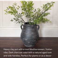 Rustic Mediterranean Clay Vase