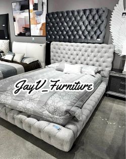 New Queen bed frame with mattress