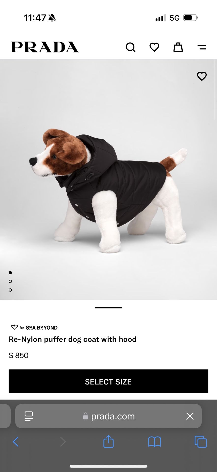 Prada Dog Puffer Jacket With Hood Shop Prada Re-Nylon Puffer Dog
