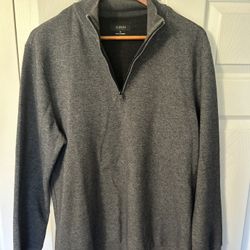 Alfani 1/4 Zip Sweater Mens Size M Dress Shirt Charcoal 