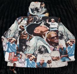 Chris Brown Collage Tapestry Hoodie (XL)