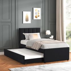 H.H TWIN PLATFORM BED WITH TRUNDLE 