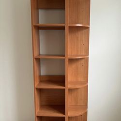 Wooden Corner Bookshelf Open