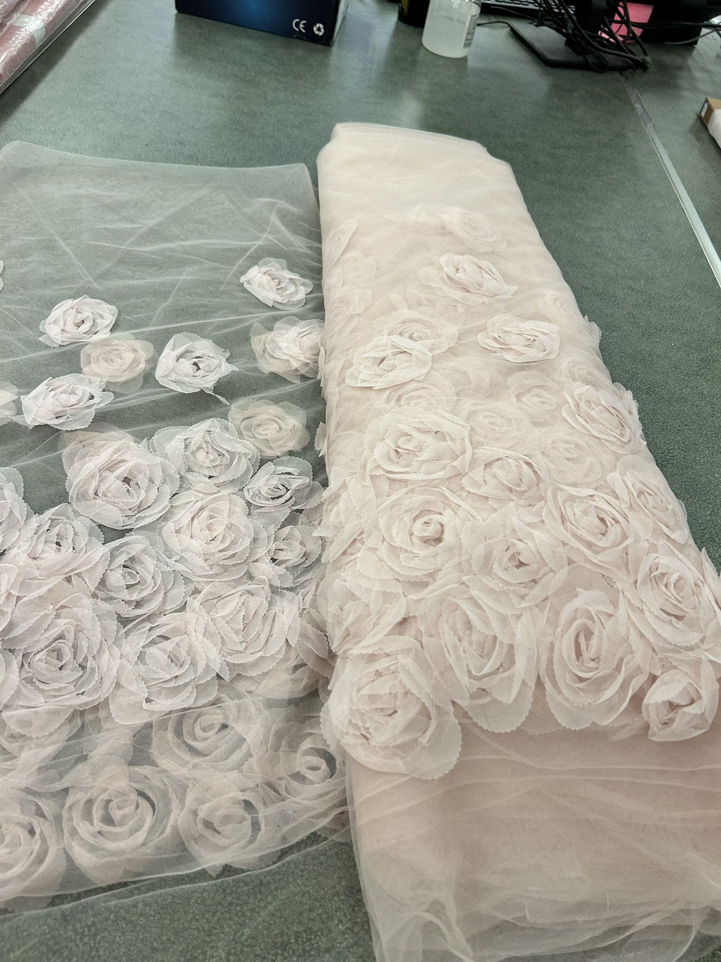 Rose Sheer Tulle Fabric - Color Is Blush