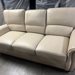 Sofa And Loveseat $1,999.95 Collection Cream Hued Top-grain Leather 