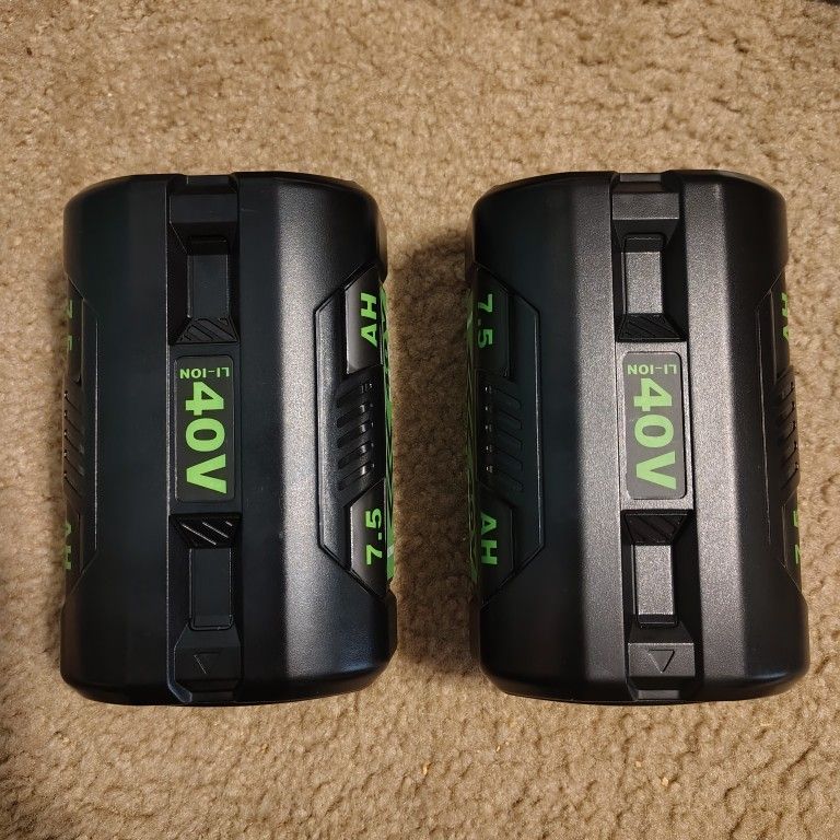 Ryobi 40 v 7.5AH Lithium-Ion Battery 2 batteries 40V Lawn Garden Tools Brand new