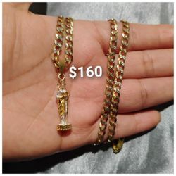 925 Sterling Silver Chain With The Pendant/Cadena Con Dije De San Judas De Plata 925 Con Chapa