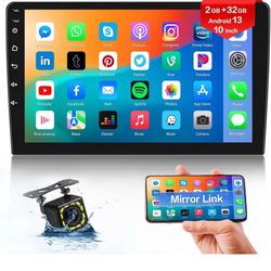 10.1" inch Android 13 Double 2 DIN Car Radio Stereo Quad Core GPS Navi Wifi USA