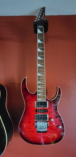With Case And Belt Ibanez RG4EXQM1 SERIES ( I100629326 Electric Guitar Red Burst Quilted Top MADE IN  INDONESIA