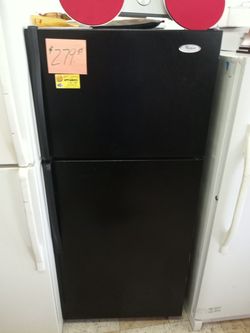 Whirlpool refrigerator black excellent condition . Warranty . Delivery available . 2203 Fowler st. Ft. Myers 33901