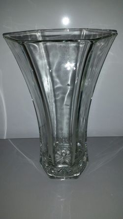 Vintage Hoosier Crystal Glass Vase-10 1/4" Tall-7" Wide
