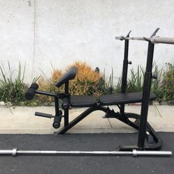 Marcy Club Bench , Olympic Barbell & Plates (Set)