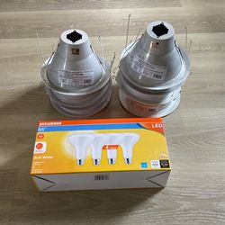 8 Light Canisters With Light Bulbs
