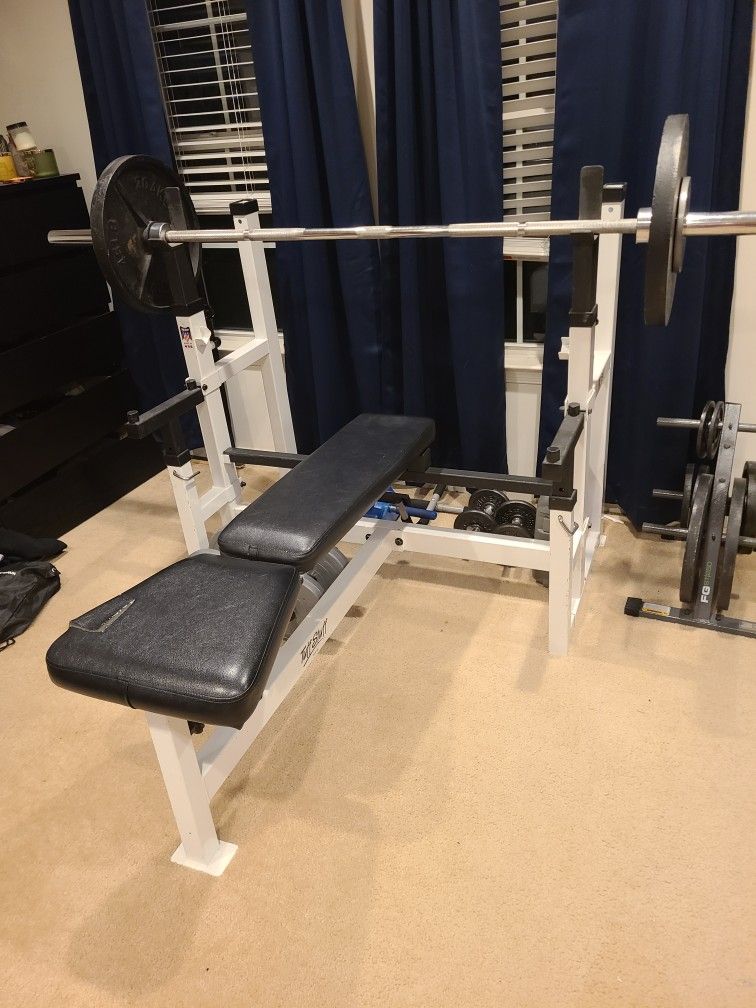 Professional Weight Bench + Weights