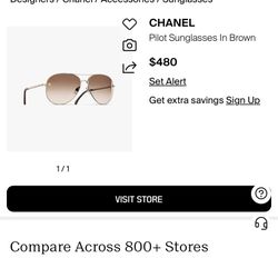 CHANEL Pilot Sunglasses In Brown