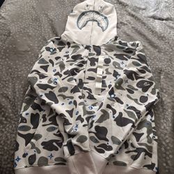 BAPE Space Camo Shark Full Zip Hoodie (White)