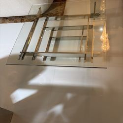 Glass And Stainless Steel Coffee Table 