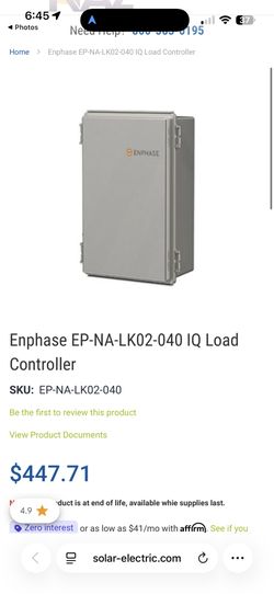 Enphase EP-NA-LK02-040 IQ Load Controller