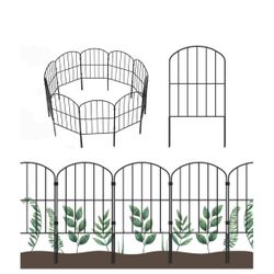 OUSHENG 25 Panels Metal Garden Fence 27ft x 24in - Rustproof Decorative Wire Fencing for Outdoor Yard, Flower Bed, Patio | Arched An🆕👍Retails $69.99
