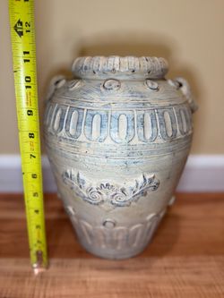 Decorative Ceramic Urn Vase with Relief Detail