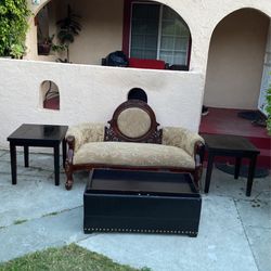 Beautiful Set Classic Comfortable Sofa With Coffee Table And Two End Tables Clean Good Condition Gorgeous Style Space Saver 