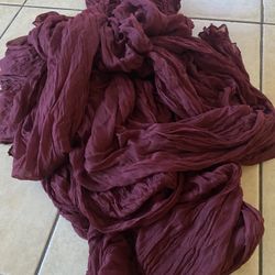 5 Burgundy cheesecloth table runner