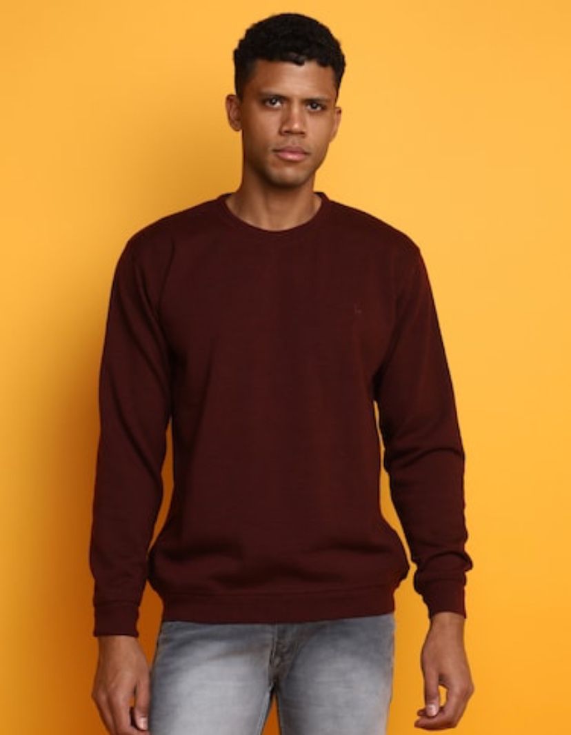 Van Heusen Flex Size 2XL Mens Fleece Pullover Sweatshirt Long Sleeve Red
