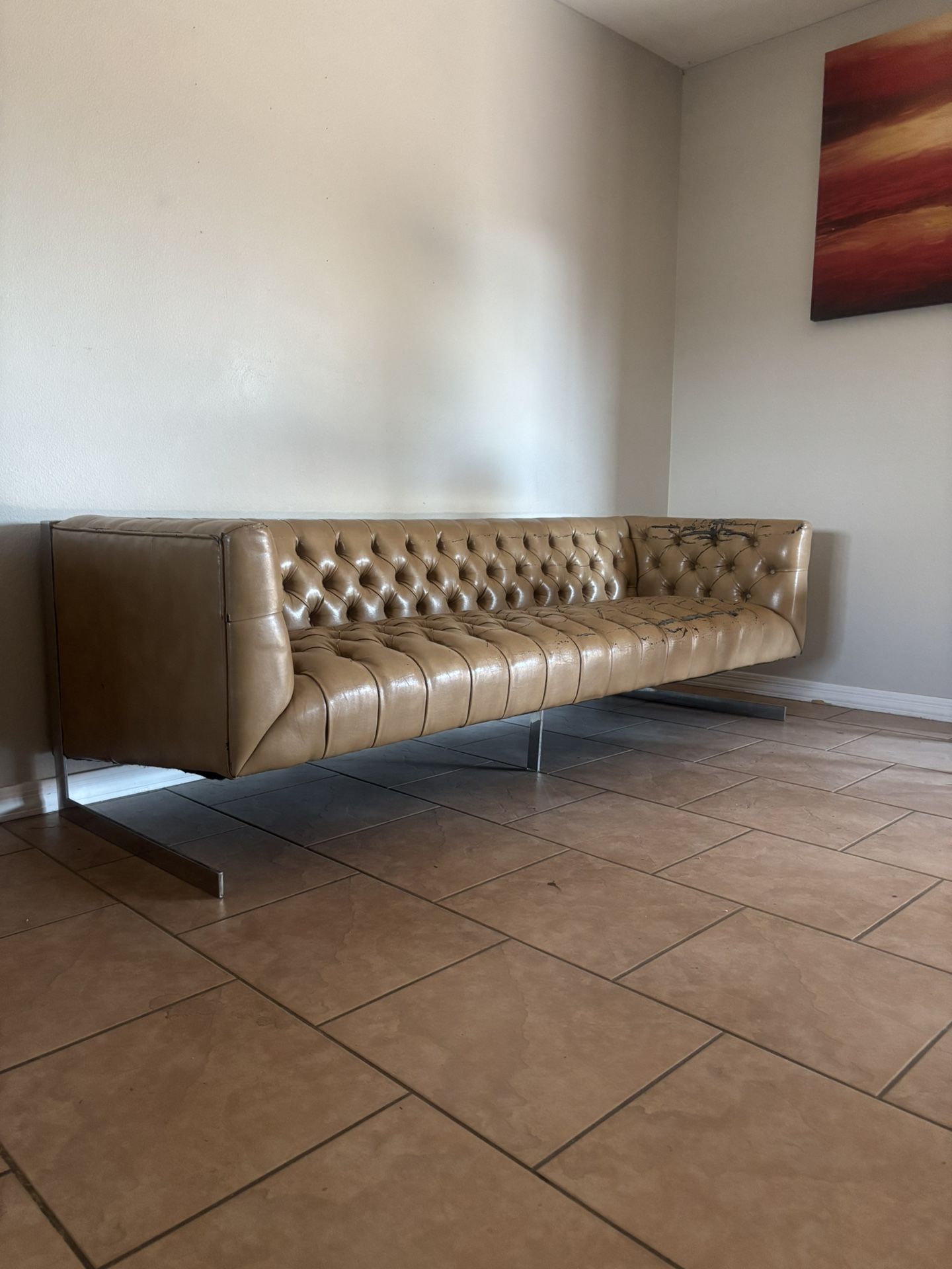 Caramel Leather Couch 