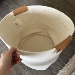 tall white basket 