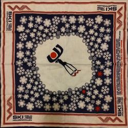 Vintage 1982 Oslo World Ski Championship bandana/scarf, Holmenkollen, Norway 