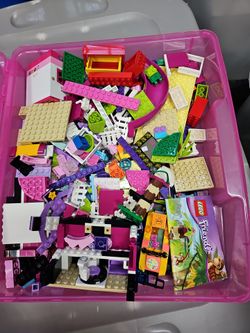 Lego friends case and lego parts / pieces / instructions