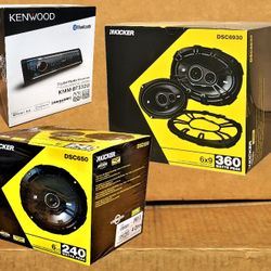 Kenwood Sinble Din Car Stereo Bluetooth USB Am Fm 6.5" 2-Way & 6x9" 3-Way Speaker 600 W Package 🚨 Payment Options Available 🚨 No Credit Needed 🚨 