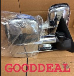 #12 Fit 97-04 Ford F150/250 Chrome Manual Towing Mirror Pair