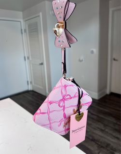 Juicy Couture Pink Bow Coquette Keychain Wallet NEW
