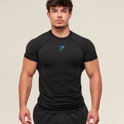 Gymshark Only 5.0 Seamless T-shirt Size Medium - Black/Onyx Grey