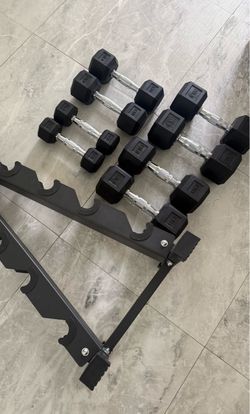 Dumbbells set and Rack "New"