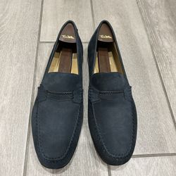 Men’s Shoes – Moreschi Italian Suede Loafers Navy Blue | Size 11.5