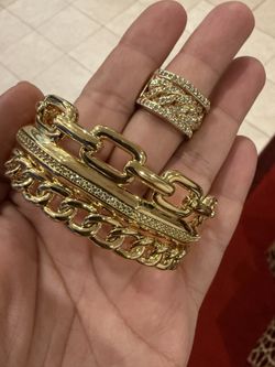 Bracelet Set Plated Gold 21 K 