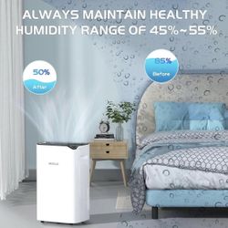 Dehumidifier 2000 Sq. Ft HEVILLO 40 Pint Dehumidifiers for Home Basements, with Continuous Drain Hos