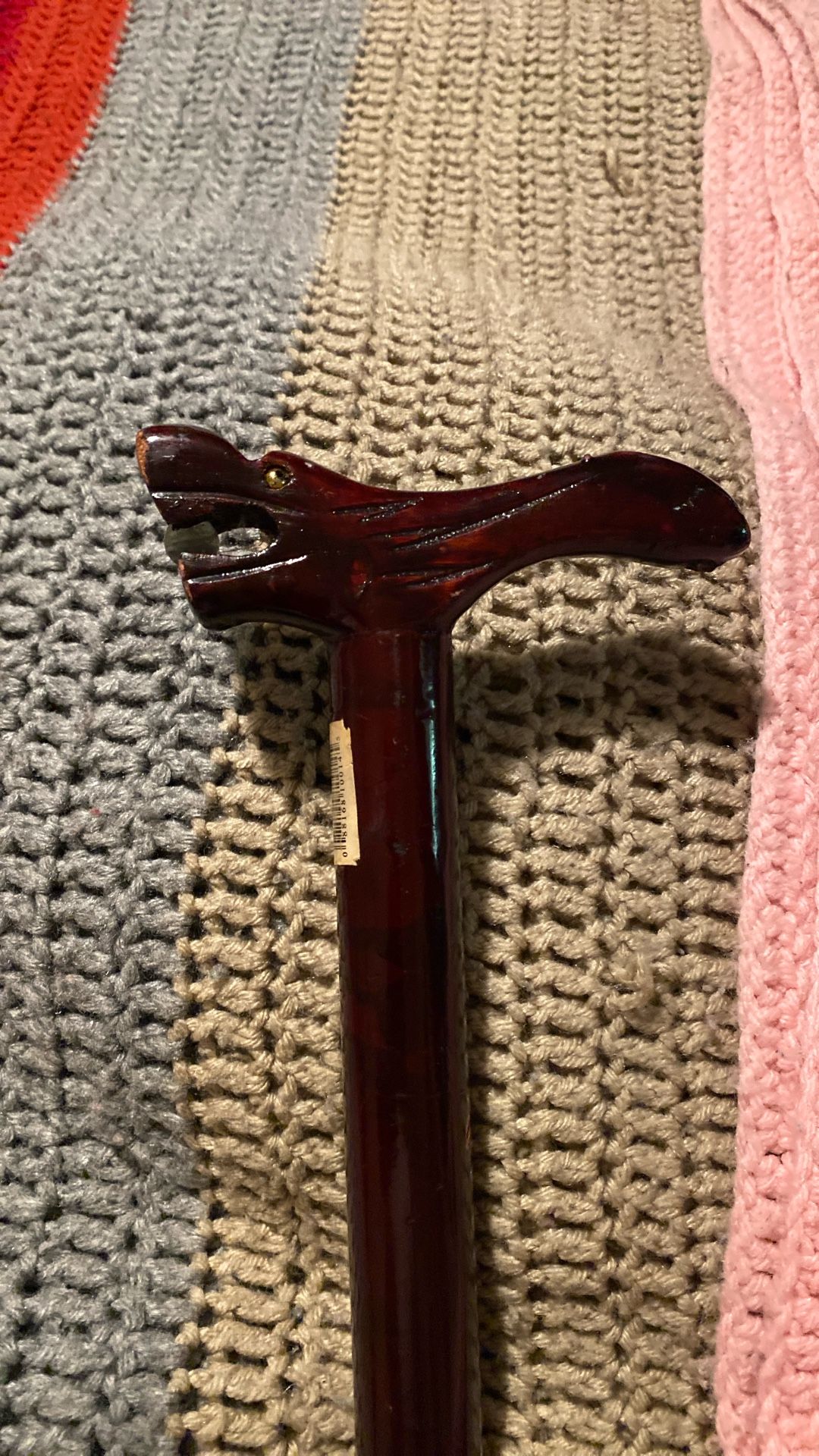 Vintage Dragon Cane With Marble