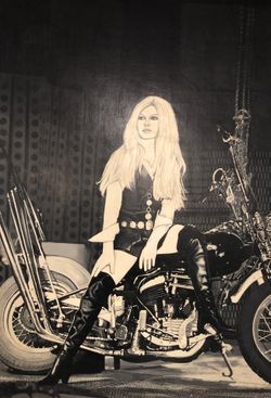 Original painting of Bridget Bardo from the 1950s