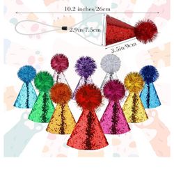 8PCS Mini Pa Bc rty Hats Party Dog Birthday Hat Multi-Color