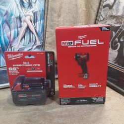NEW MILWAUKEE M18 FUEL 3/8 COMPACT IMPACT WRENCH AND BATTERY 