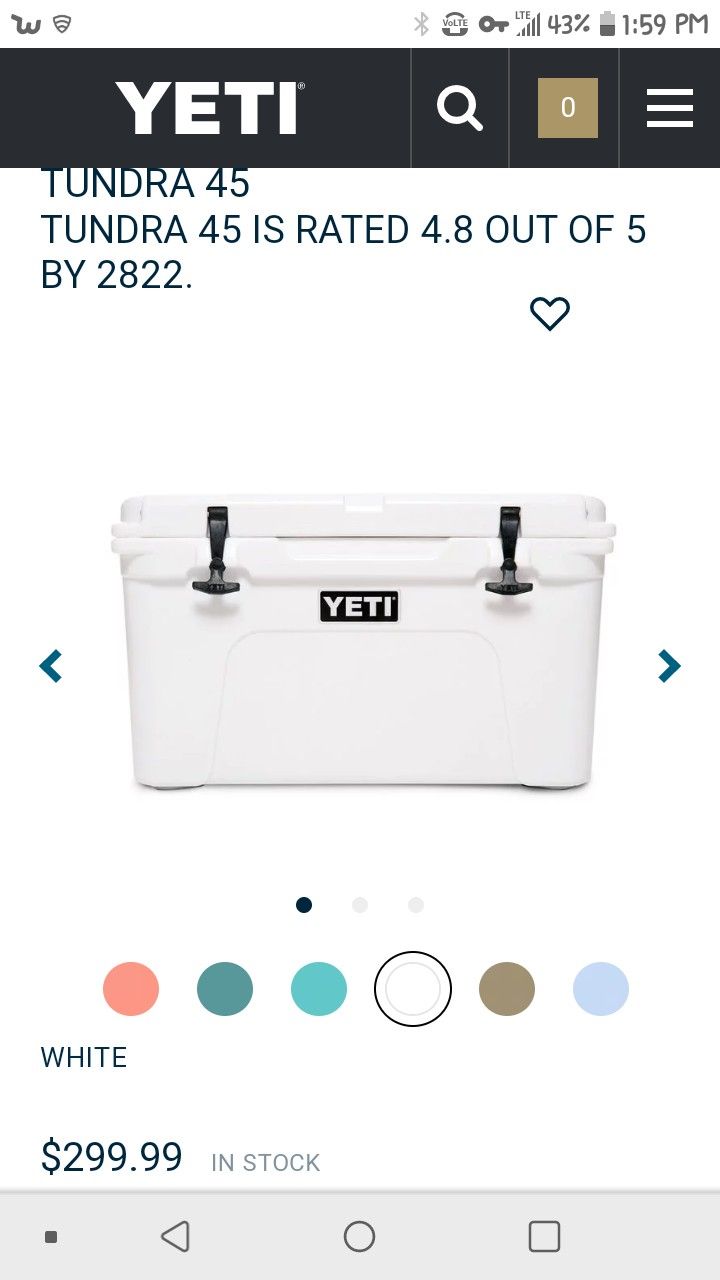 YETI 45 cooler. $150