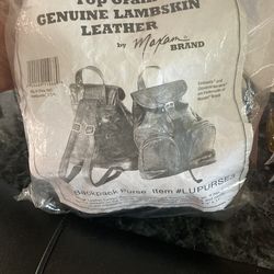 Top Grain  Genuine Lamb Skin Leather One Backpack Purse