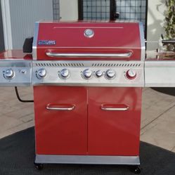 Grill, 5-Burner Propane Gas Grill with Rotisserie Kit,Outdoor BBQ Grill w/ Sear Burner & Side Burner