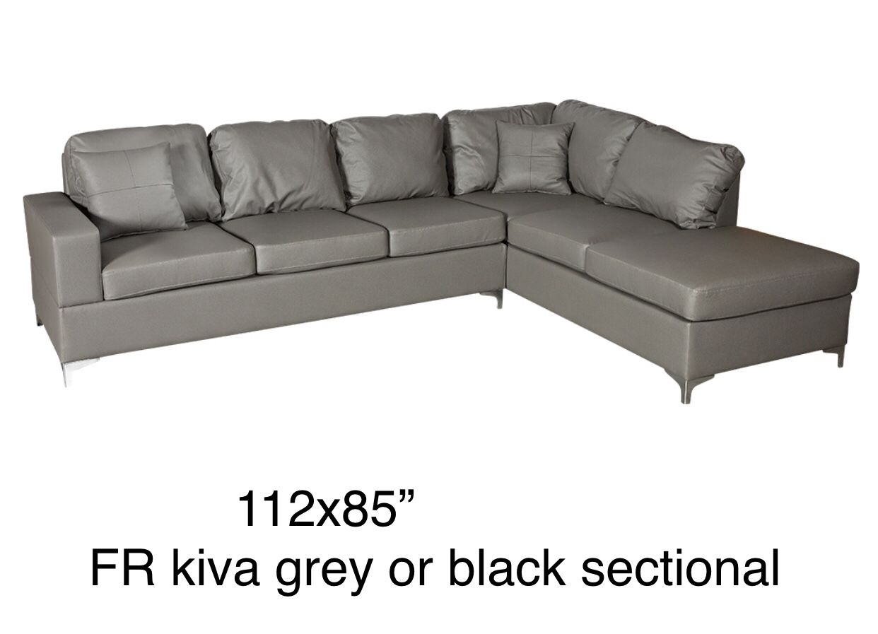 New Sectional (grey Or Black ) Right Chaise We Finance $39 Initial Payment 