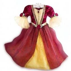 Disney Store Beauty And The Beast Halloween Ballgown Costume With Accessories